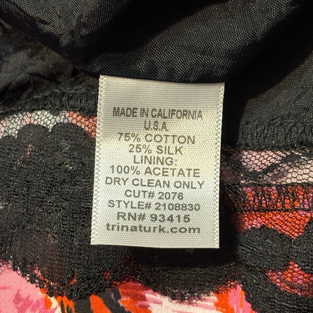 Trina Turk Sheath Sleeveless Dress Silk Blend Floral Print size 10 - Picture 7 of 13